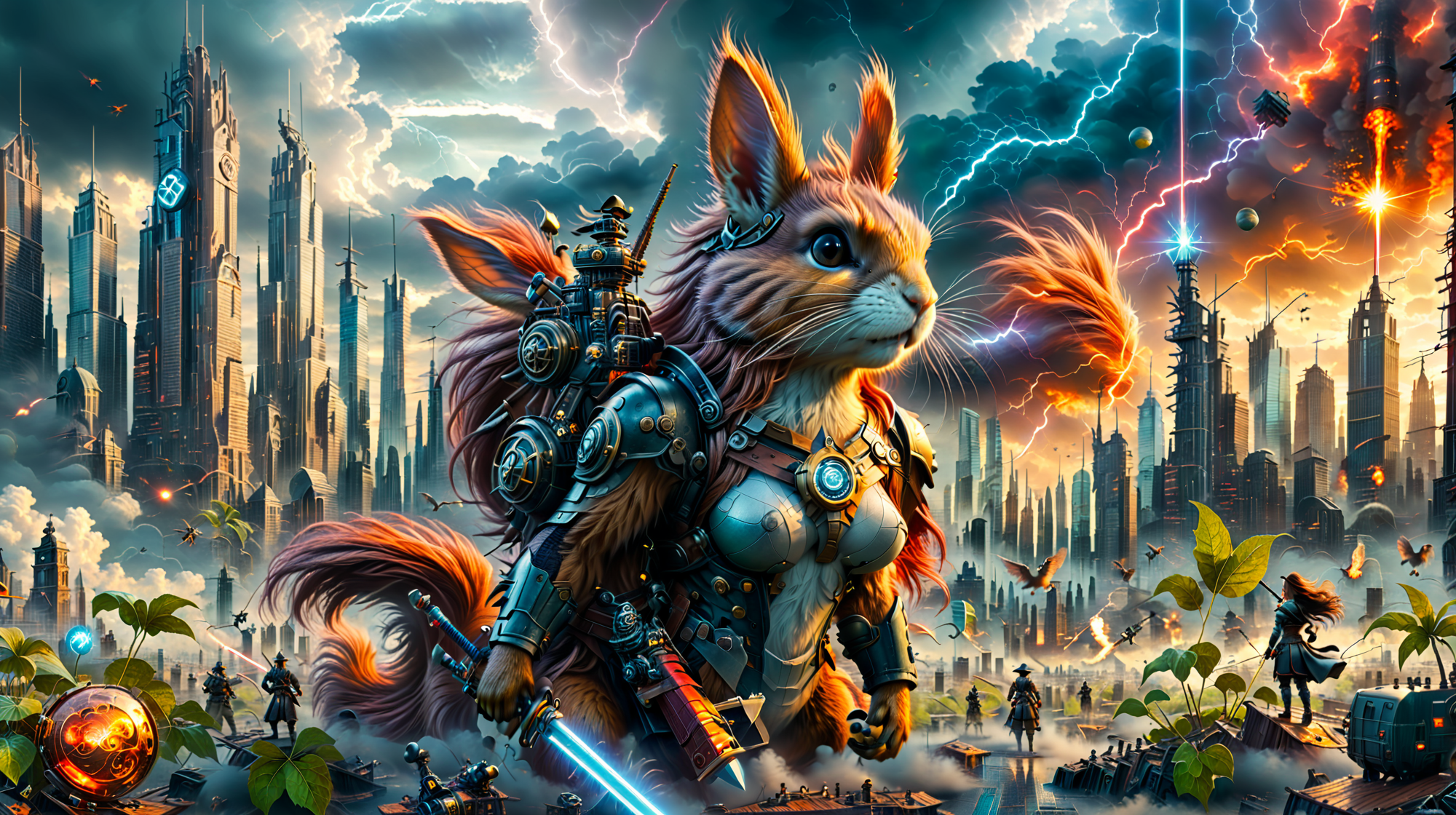 Hyperrealistic art (nsfw:1.8), Epic CG masterpiece, hdr,dtm, full ha,8K, ultra detailed graphic tension, dynamic poses, stunning colors, 3D rendering, surrealism, cinematic lighting effects, realism, 00 renderer, super realistic, (full - body photos:1.8), super vista, super wide Angle, In a futuristic abandoned city, a girl with a huge "Mad-Cat" Battle-Mech in a galaxy at war, Her name is Alina, medium Breast, a fighting dark female Mech-Warrior from the future world in action, Her eyes are firm and resolute, showing the desire for victory,  ([foggy cityscape in the distance : very pretty 30 years old girl whit very long hair, a Laser-Rifle, Huge Mech in background, city:0.50]:1.6) immersed in a giant flow of wind, living in a thunder cloud, behind the cloud, (double exposure:1.3), surreal dream, gray atmosphere, rainy day, dynamic, detailed background. Surrealist, The style is dark noir with HDR, RAW, ray tracing reflections, sharp focus, and ultra-realistic details,  Extremely high-resolution details, photographic, realism pushed to extreme, fine texture, incredibly lifelike . Extremely high-resolution details, photographic, realism pushed to extreme, fine texture, incredibly lifelike,  <lora:LowRA:1> <lora:more_details:0.1> <lora:Enhanced_XL_V1:0.1> <lora:SDXLHighDetail_v5:0.1> <lora:BattleTech Battlemechs:1>, nsfw, Raw poster, concept art, landscape, psychedelic, a field of hemp plants "Purble Haze" whit large buds, foggy, random weather, random daytime,  (love:1.3), (spring saeson in the ball:1.3), entropy, (mini insect:0.1), shallow depth of field detailed background, sunshaft, surreal, dark noir style, HDR, RAW, ray tracing reflections, sharp focus, ultra realistic, 12k
<lora:dreamcolor:0.3> <lora:EDG_-_Test_Lora:0.3> <lora:more_details:0.3>, Hyperrealistic art (nsfw:1.3), Epic CG masterpiece, hdr,dtm, full ha,8K, ultra detailed graphic tension, dynamic poses, stunning colors, 3D rendering, surrealism, cinematic lighting effects, realism, 00 renderer, super realistic, (full - body photos:1.8), super vista, super wide Angle, In a futuristic abandoned city, a girl with a huge mechanical arm is engaged in a fierce struggle with the enemy, Her name is Alina, medium Breast, a fighting dark female Warrior from the future world in action, Her eyes are firm and resolute, showing the desire for victory,  ([foggy cityscape in the distance : very pretty 30 years old girl whit very long hair, a Katana, scifi sport car in background, city:0.50]:1.6) immersed in a giant flow of wind, living in a thunder cloud, behind the cloud, (double exposure:1.3), surreal dream, gray atmosphere, rainy day, dynamic, detailed background. Surrealist, The style is dark noir with HDR, RAW, ray tracing reflections, sharp focus, and ultra-realistic details,  Extremely high-resolution details, photographic, realism pushed to extreme, fine texture, incredibly lifelike . Extremely high-resolution details, photographic, realism pushed to extreme, fine texture, incredibly lifelike,  <lora:LowRA:1> <lora:more_details:1> <lora:Enhanced_XL_V1:1> <lora:SDXLHighDetail_v5:1>, disney pixar sytle, masterpiece,  a little pirate squirrel standing on an ancient weathered map of a mystical pirate island in the carribbean, way to a hidden treasure marked with a red cross, lying on a wooden table, magnifying glass, dagger, extremely detailed, 4k, hdr,  <lora:ste4mpunk:0.6> ste4mpunk, <lora:SDXLFaeTastic2400:0.8> , m0nst3rfy3, <lora:m0nst3rfy3(0.5-1)M:1> <lora:LowRA:1>