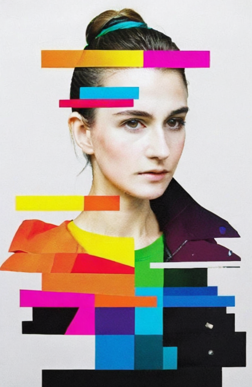 split composition,  1girl, computer, colourful,  <lora:åå²æå¾:0.65>