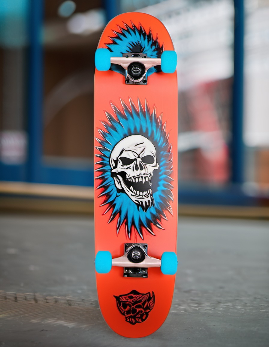 EdobSkate, 1boy, spear, solo, sharp_teeth, ribs, bald, sharp_teeth, bald, from_side, blurry_background, <lora:EdobSkate_XL_v1.0:0.8>