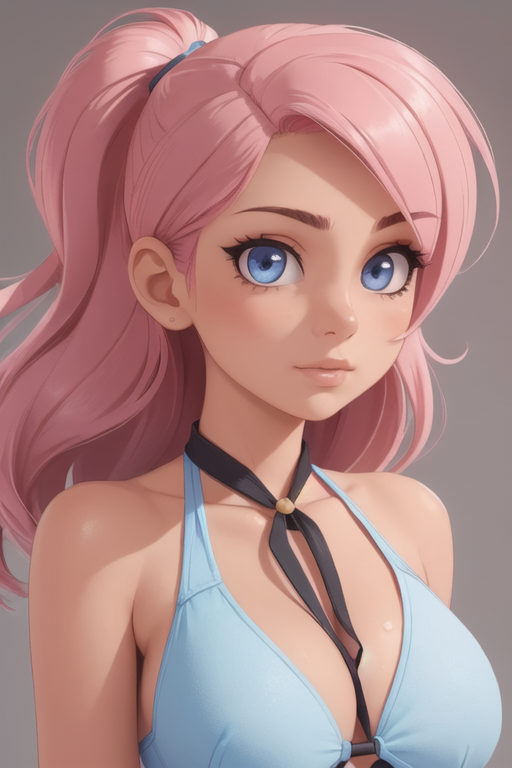 beautiful girl, 1girl, solo, sexy body, (cute:1.3), (([hair_color_colored2], [hair flaps], [plunging neckline])), realistic, (cute), (detailed face), detailed eyes, detailed iris, cameltoe,,
