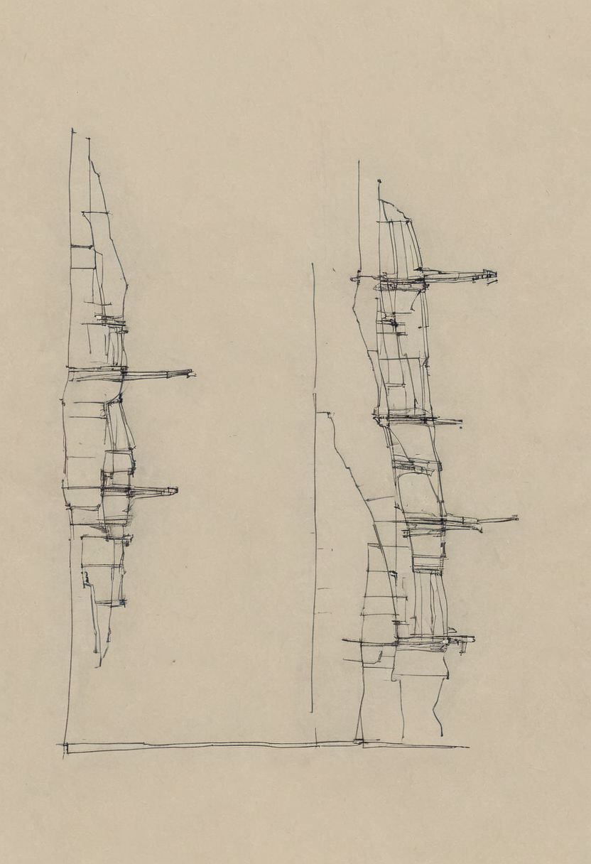 a professional hand sketch of architecture,
(POV view , DOF, first people view from the entrance, low angle shot:1.4),
(Ancient civilization, Alien Prometheus movie scene, dune movie scene:1.5), (The colonial city of the future, in the mist-filled Grand Canyon, on an unknown Earth-like planet, 2 moon on sky, Spaceship flight connects colonies, waterfulls:1.3), (Machu Picchu, a mountain settlement, incredibly spectacular:1.2), (Mario Botta:1.3), (avant-garde, future, reality, science fiction, photorealistic), (modern architecture:1.2), White limestone with black granite, fountain, waterfall, landmark, square, path, narrow street,
(Large Files, Ultra Realistic, 8K, 16k, FHD, HD, VFX, Perfect, Photography, composition, Architecture Sales Photography, Architecture Competition, Ultra High Resolution, Cinematography, High Resolution Image:1.1), (dramatic lighting, direct sunlight, ray tracing, clear shadow:1.2),  (real landscape:1.1), (blurred background:1.0), (urban background, more_details) ,
great lighting, extremely detailed, hillscastel, Neo Classic, Architecture sketch
