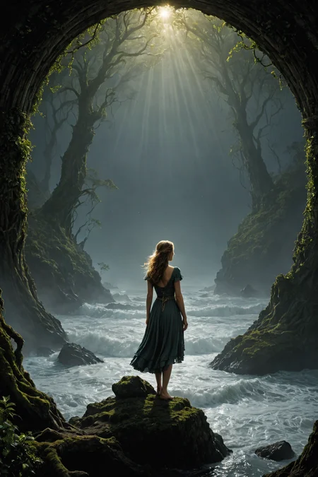 (by Mandy Jurgens and Gustave Doré :1.20), (by Ted Nasmith and Brian Mashburn and Brooke Shaden 0.80), mythological, cinematic photo <lora:juggernaut_cinematic:1.00> <lora:more_art:0.40><lora:faetastic:0.25>
