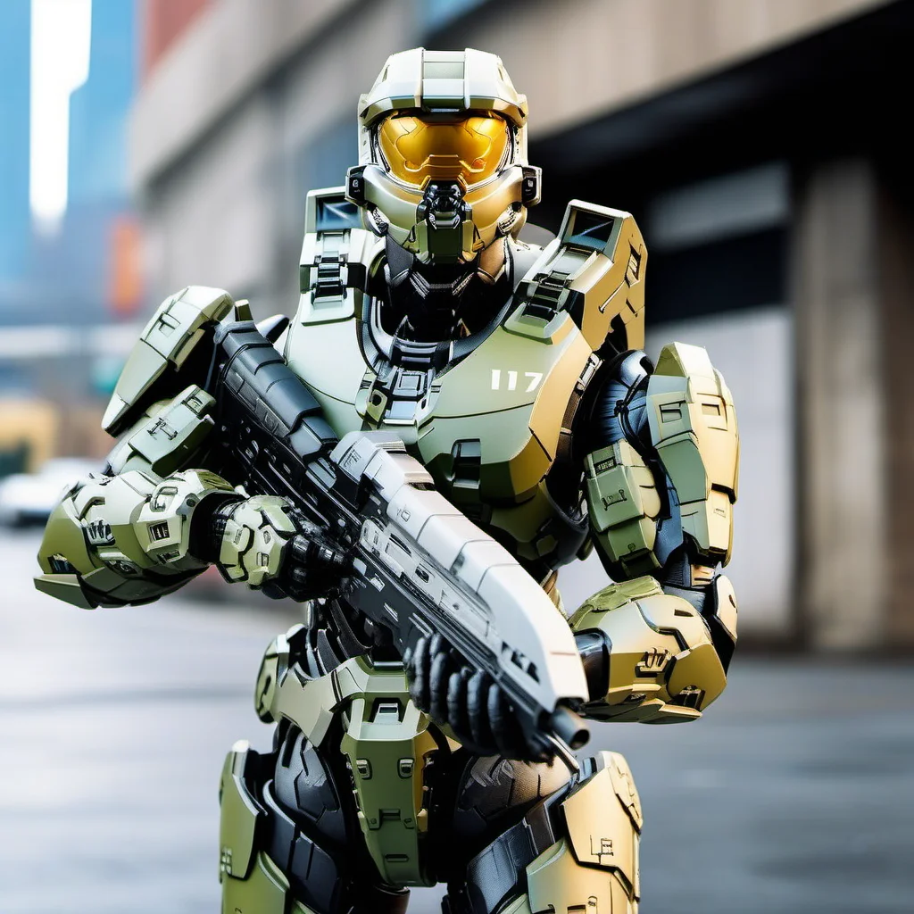 Halo1024, a robot soldier, full body, war , post apocalyptic city, highly detailed, photography, ultra sharp, film, bokeh, professional, 64k <lora:Halo1024-000140:0.8>