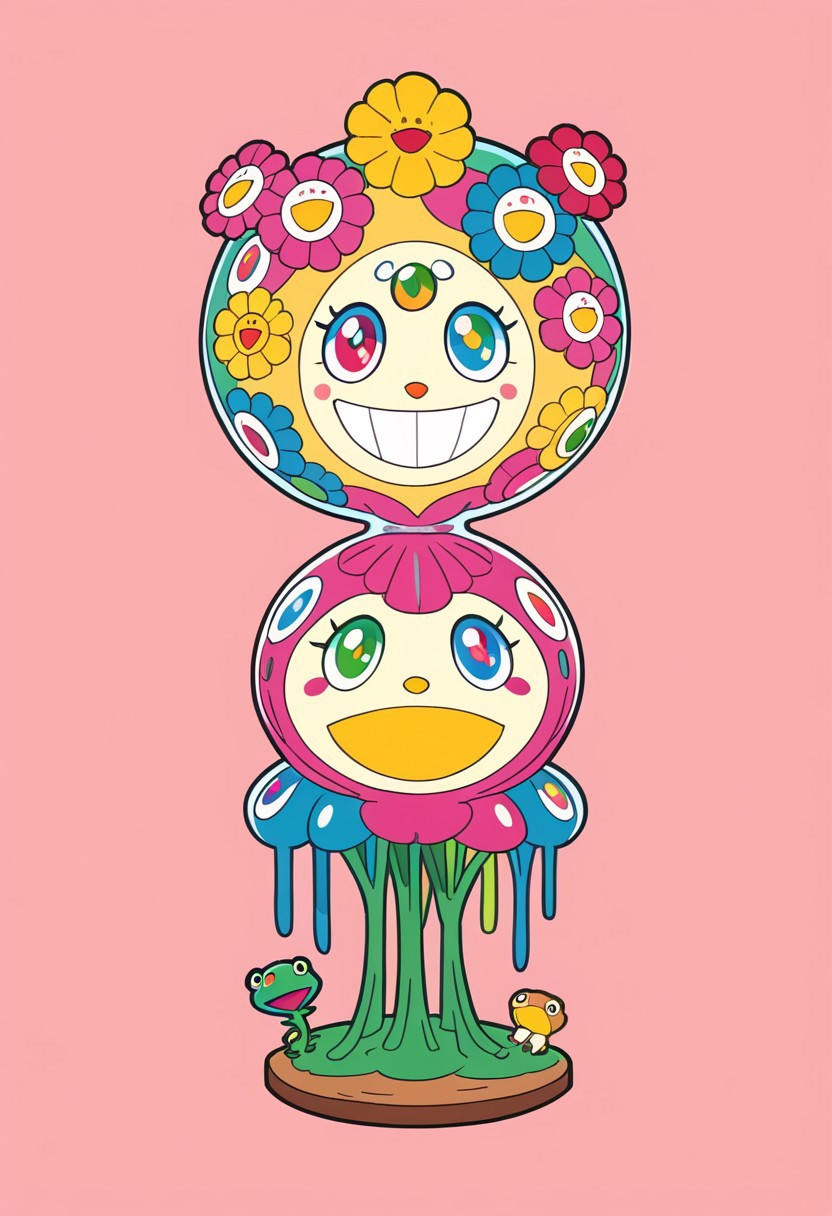 score_9, score_8_up, score_7_up, 
(solo:1.3), 1other, alien creature, monster, 
flat color, no lineart, simple background, no humans, happy, smile, joy, frog, hamster,
heterochromia, flower, multicolored eyes, looking at viewer, full body, animal, multiple eyes, 
jellyfish, starfish, magic, alien, lama