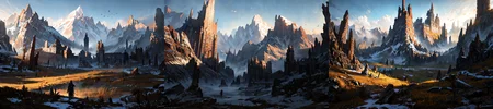 (otherworldly), highly insanely detailed, masterpiece, top quality, best quality, highres, 4k, 8k, RAW photo, epic medieval fantasy, 1boy, bird, fanmou, landscape, mountain, nature, outdoors, ruins, sky, solo, tree, winter, <lora:Fantasy_Mountains:0.7>, epiCPhoto, (fantasy world)