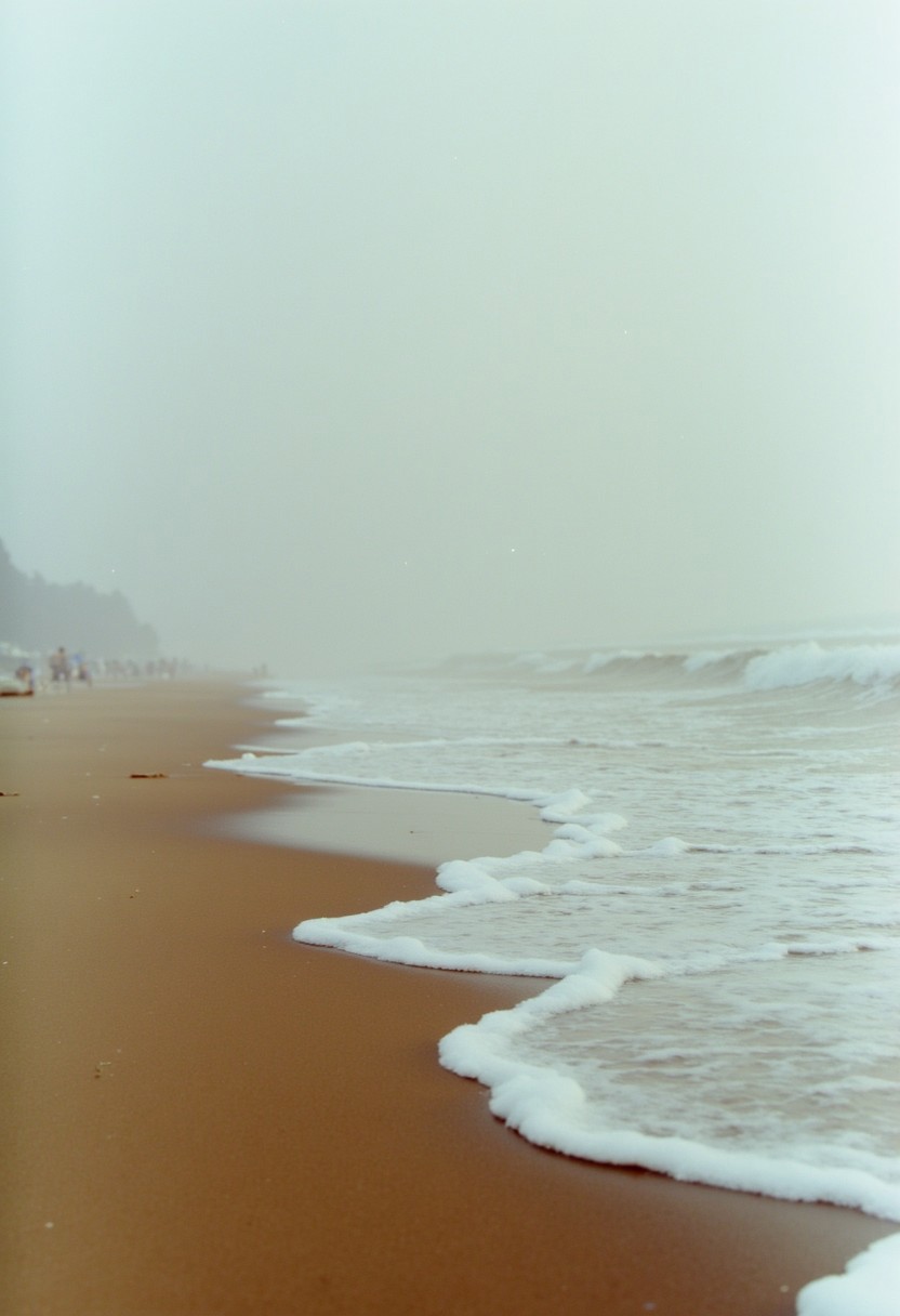 c41_hasselblad_portra400_FLUX, instagram photo a foggy beach in sri lanka, film grain, soft shadows