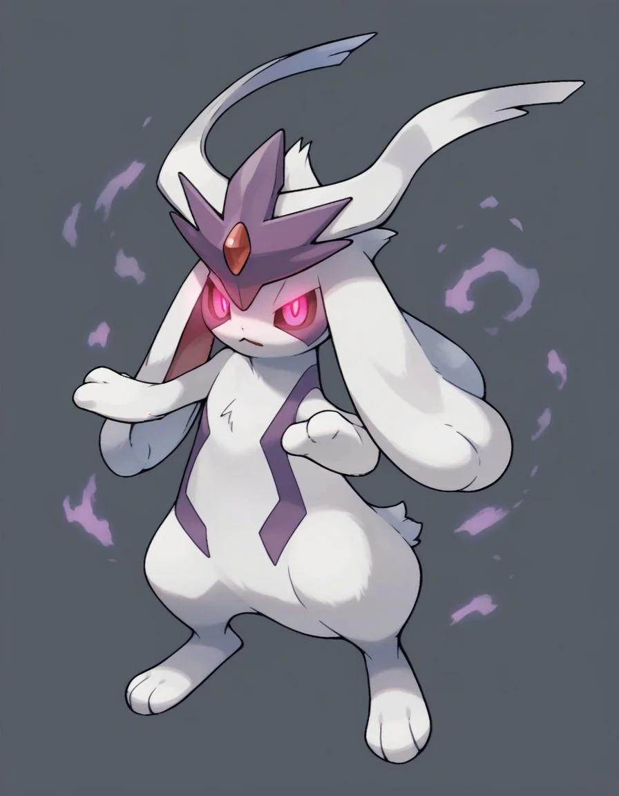 score_9,score_8_up,score_7_up, <lora:Navi_PokeDnaGen1_PonyXL_S1-000007:0.8> , nv-pokegen1,legendary, rabbit, glowing eyes , Ghost-Type, glowing Eyes, dark purple color, , ,
