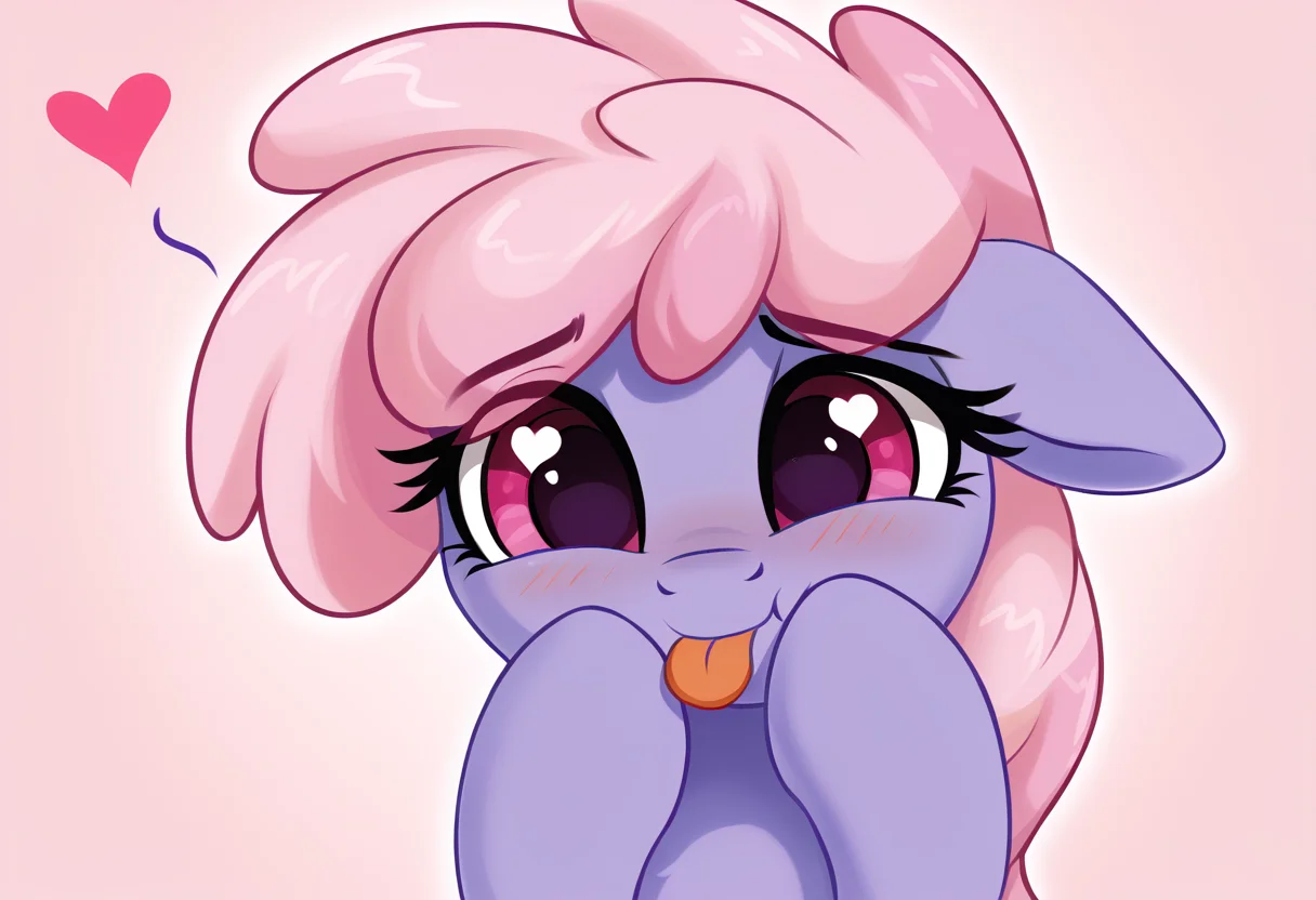score_9, score_8_up, score_7_up, score_6_up, score_5_up, score_4_up, rainbowshine, pegasus, pony, mare, female, solo, alternate hairstyle, blushing, cute, floppy ears, g4, grooming, heart, high res, hnnng, licking, looking at you, preening, question mark, behaving like a cat, tongue out, eye clipping through hair, floating heart, detailed, beautiful, <lora:Rainbowshine:1>, <lora:Wholesome_MLP-v1.2:1>