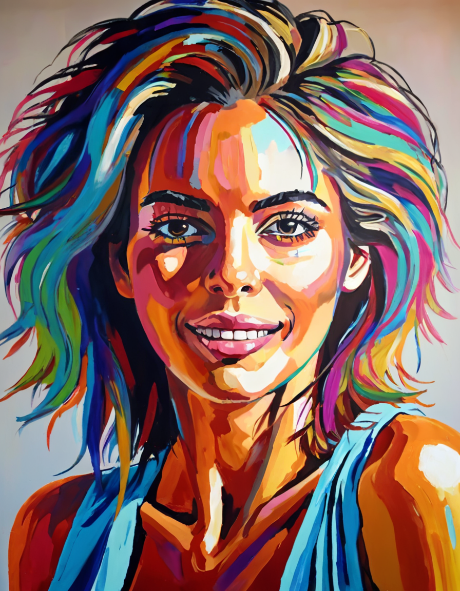 upper body portrait a stilish woman,acrylic painting,tousled hairstyle, upper body portrait a stilish woman,acrylic painting,tousled hairstyle, pretty, joyful, intricate, elegant, highly detailed, extremely fine detail, cinematic light, shining, sharp focus, beautiful, symmetry, depicted full perfect, professional, exquisite, brilliant, epic, artistic color, best, dramatic, colorful, great composition, clear background, inspirational
