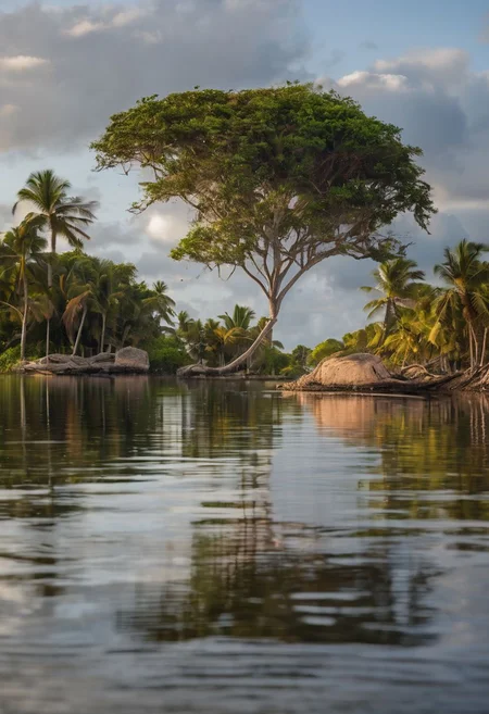 ((best quality)), ((masterpiece)), ((detailed)), ((Phenomenal)), (Exquisite), (Elegant), Landscape, Island, Atoll, Archipelago, Photograph, Picture, Capture, Cinematic lighting, Evocative lighting, Cinematic atmosphere, Mood lighting, 50mm, Versatile focal length, Standard lens