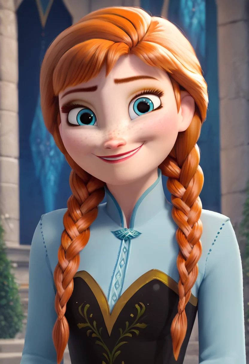 masterpiece,best quality, highly detailed, score_9, score_8_up, score_7_up, score_6_up,source_Anime,<lora:xl_more_art-full_v1:0.8>,
BREAK
anna, 1girl, anna (frozen),twin braids,smile solo, braid, freckles, long hair, looking at viewer, blue eyes,half body, orange hair,castle, <lora:annaXL:0.8>