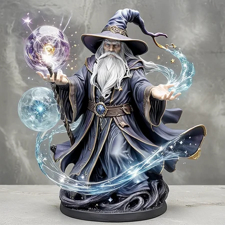 <lora:VinylStatueSDXL:1> ArsFigurine, Vinyl statue Wizard