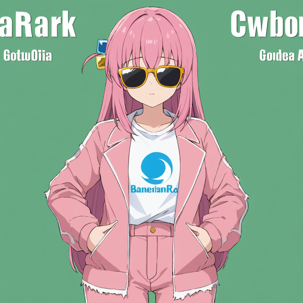 breathtaking,gotoh_hitori,1girl, solo, sunglasses, cube_hair_ornament, one_side_up, shirt, pink_jacket, english_text, album_cover, cowboy_shot, open_jacket, twitter_username, open_mouth, hands_in_pockets, artist_name, facing_viewer, torn_pants, pink_pants
 <lora:bocchi_iamge6193:1> . gorgeous,key visual, vibrant, studio anime,award-winning, professional, highly detailed,high budget, cinemascope