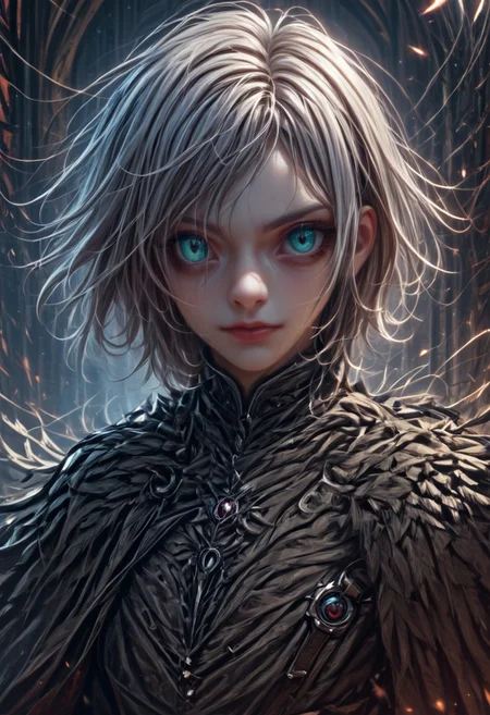masterpiece, score_9, score_8_up, score_7_up, EasyNegative_v2, (looking at viewer:0.9), score_9, score_8, score_7, score_8_up, score_7_up, score_6_up, high resolution, (((1girl))), solo, short hair, white hair, aqua eyes, full body, pretty face, black leather armor, red trim, wielding a leather bullwhip, haunted castle, vampire slayer <lora:Pony_DetailV2.0:3> (best quality:1.1) 8k, sharp focus, anatomically correct, anatomically correct face, extremely detailed eyes, smooth edges, symmetrical eyes, symmetrical face, creepy, gothic,