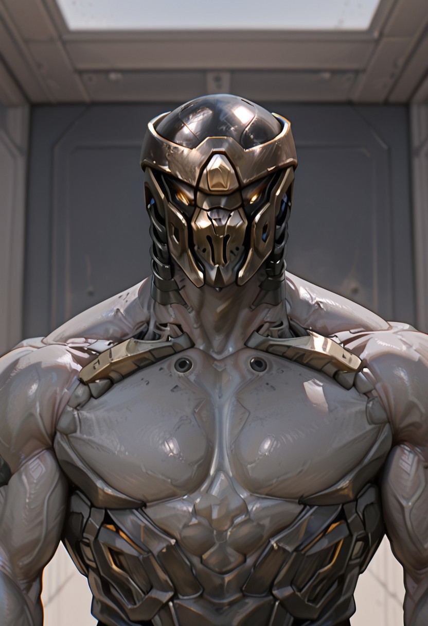 8K, In'ei, perfect depth of field shot, masterpiece, photographic realism, 8K CGI render, beautiful, sharp focus, crisp details, masterclass animation, source_anime, masterpiece,best quality,amazing quality, masterpiece, best quality,chitauri,helmet,visor, newest, absurdres, highres, perfect anatomy, standing, very aesthetic, battlefield,close-up,Upper body focus