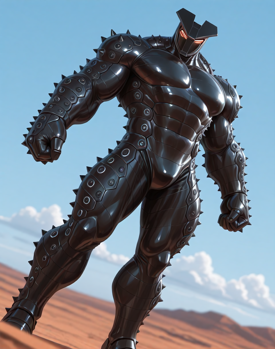 <lora:Destroyer_(Marvel_Comics)_(Illustrious)_(AD):1> Destroyer, muscular, armor, 
((
exterior, science fiction, blue sky with clouds, Asgard, 
dutch angle, dynamic action, male focus, solo, fully armored, villain, hyper glossy armored body, hyper glossy body, sexy male physique, solo, powerful, superiority, hyper muscular, 
)),
BREAK: very awe, aesthetically pleasing, masterpiece, best quality, amazing quality, very aesthetic, depth of field, absurd details, depth of field, atmospheric rendering, natural shading, soft shading,
BREAK: lazympos, lazypos (3),