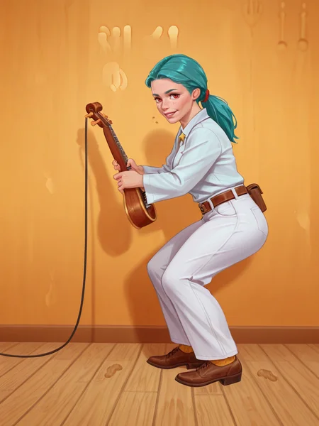fighting game style <lora:Rino99Quiron_Style_ilus:1> , Rino99Quiron, realistic photo, 1girl female star ship technician, holding futuristic repair equipment, teal hair, red eyes, tall, beautiful face, freckles, wrinkled skin,, A very trendy and frequented place with footprints everywhere and wear on the floor, from side, , holding instrument, ,
wild west monsoon, . dynamic, vibrant, action-packed, detailed character design, reminiscent of fighting video games