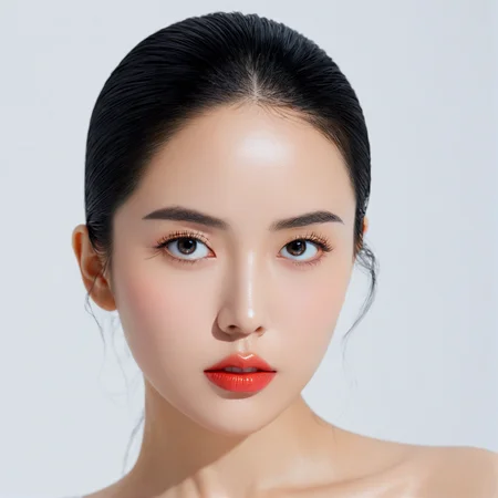 meiye,black hair,realistic,white background,looking at viewer,lips,upper body,black eyes,collarbone,solo,makeup,simple background,1girl,masterpiece,best quality,8k,insane details,intricate details,high detail,((masterpiece)),((best quality)),<lora:bmxl:0.85>,