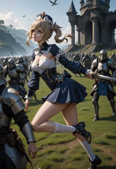 score_9, score_8_up, score_7_up, 1girl, barbara_\(genshin_impact\), genshin_impact, blonde_hair, blue_eyes, side view, leg lift, interstellar space, outdoors, vintage photo, fbf_ud.safetensors, <lora:test\fbf_ud.safetensors:1.0>