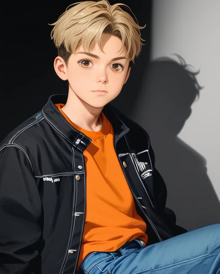 score_9, score_8_up, score_7_up, Korean, <lora:Cute_Cartoon_ArtStyle:1>, <lora:Expressive_H:1>, ((adorable handsome young cute man:1.2, light skin)),
tae_dong, black and white jacket, orange shirt, jeans, lose shirt, looking at viewer, dynamic action, expressive cute face, cute pose, male focus, 1boy, solo, cowboy shot, from side, depth of field, masterpiece, best quality, amazing quality, very aesthetic, absurdres, newest, very awa, shadow, dynamic angle, <lora:tae_dong-000011:1>