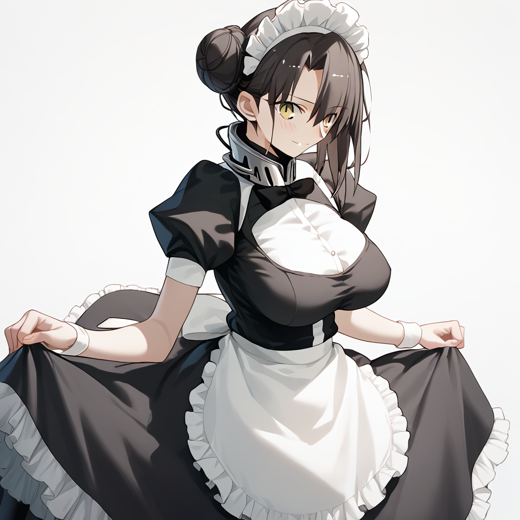 <lora:Takeuchi_Takashi_PonyXL_style_v01:1>
<lora:agent.pony:1>
score_9 , score_8_up , score_7_up , source_anime , 
masterpiece , best quality , ultra-detailed , 
BREAK
agent \(girls' frontline\), maid
1girl , woman , huge breasts , light smile , light blush , ((jeanne d'arc (fate)):0.5)  , 
long black hair  , maid dress ,  
hidden hands