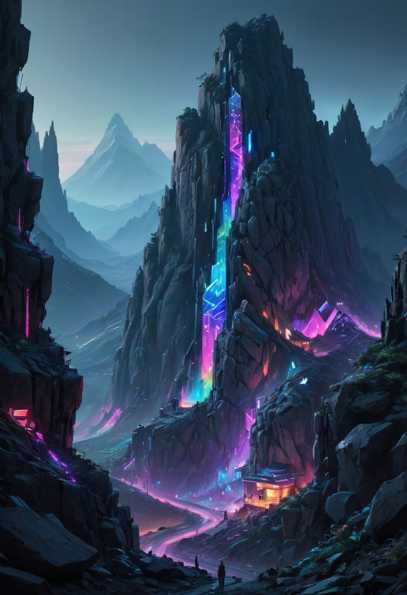 *Channel_42* *中* *Mountainside*
*Ephemeral* *Foreboding* *Forbidden**Fiberoptic* *Neon* *Runic* *Carvings* *Cyberpunk* *Multicolor*  *Crystalized*