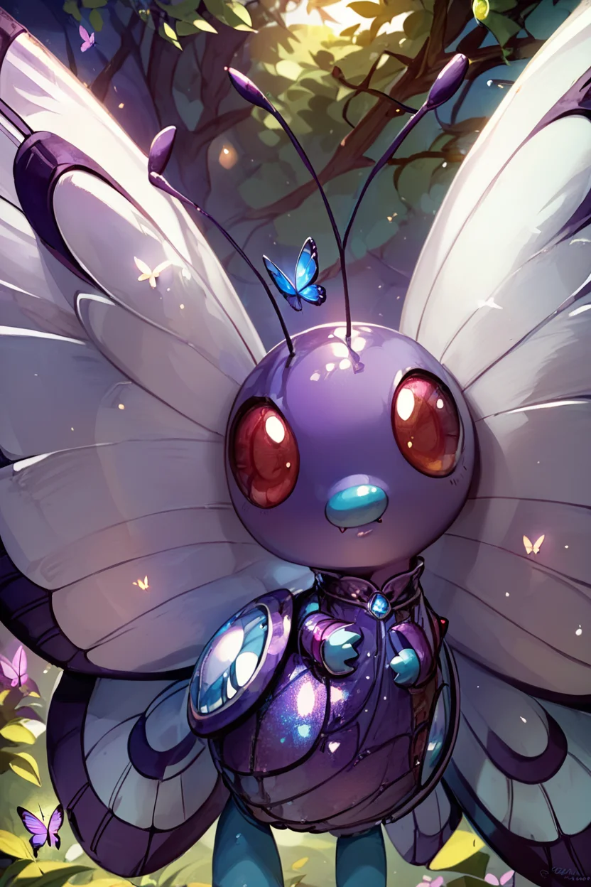 score_9, score_8_up, score_8, ,,, , ,,, zzButterfree, no humans, pokemon (creature), bug, wings, antennae, butterfly, <lora:Butterfree_Pokemon_PDXL:1.0>, ,,,, BREAK, (ultra realistic,32k, masterpiece:1.2),(high detailed skin:1.1),( high quality:1.1), head tilt, lips, closed mouth, shiny clothes, (upper body), looking at viewer, bokeh, luminescent background, ,,, embedding:zPDXL, Expressiveh, ,,, <lora:RlAnmPDXL:1.0>,