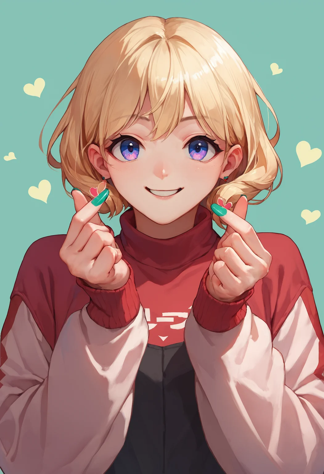 score_9_up score_8_up score_7_up, source_anime, 1girl, double finger heart, smile
<lora:finger_heart_korean:1>