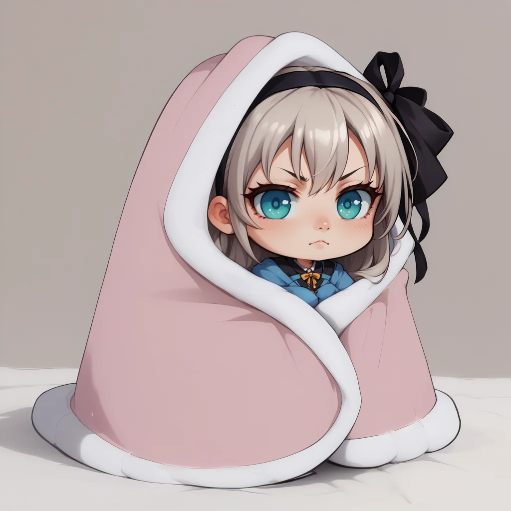 score_9, score_8_up, score_7_up, blanket, under covers, chibi, <lora:CozyBlanket_pdxl_Incrs_v1:1>, <lora:elie-pdxl-nvwls-v1:1> zeroElie, black hairband, hair ribbon, long hair,