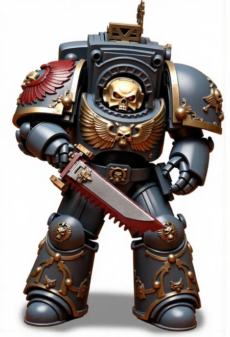 Score_9_up, absurdres, Source: GamesWorkshop, best quality, expressive eyes, perfect face, space marine, Night Lords Traitor Astartes Chapter space marine in terminator armor holding a chainsword, terminator helmet, full body, volumetric lighting project unreal engine, mantisdetailerse, adddetails, <lora:PeopleCountSliderLoRAv1:2.0>, <lora:warhammerAdeptus_v1:0.7>,