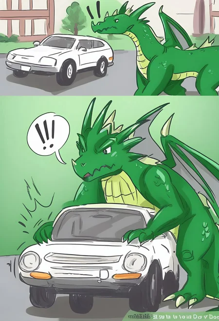 w1k1h0w, dragon, dragon_car, exclamation mark