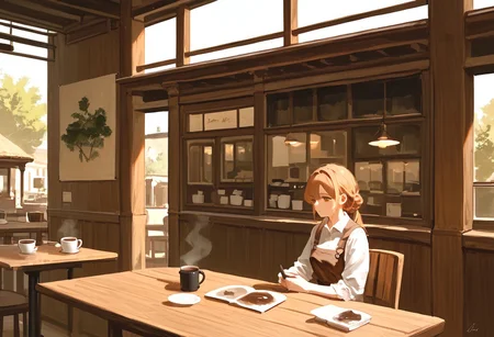 (masterpiece), (score_9, score_8_up, score_7_up,source_anime), 4K8K,
nothing human. Landscape painting,
Focus coffee, Coffee Cup on Sorcerer,
Coffee cup on wooden table, in the cafe,