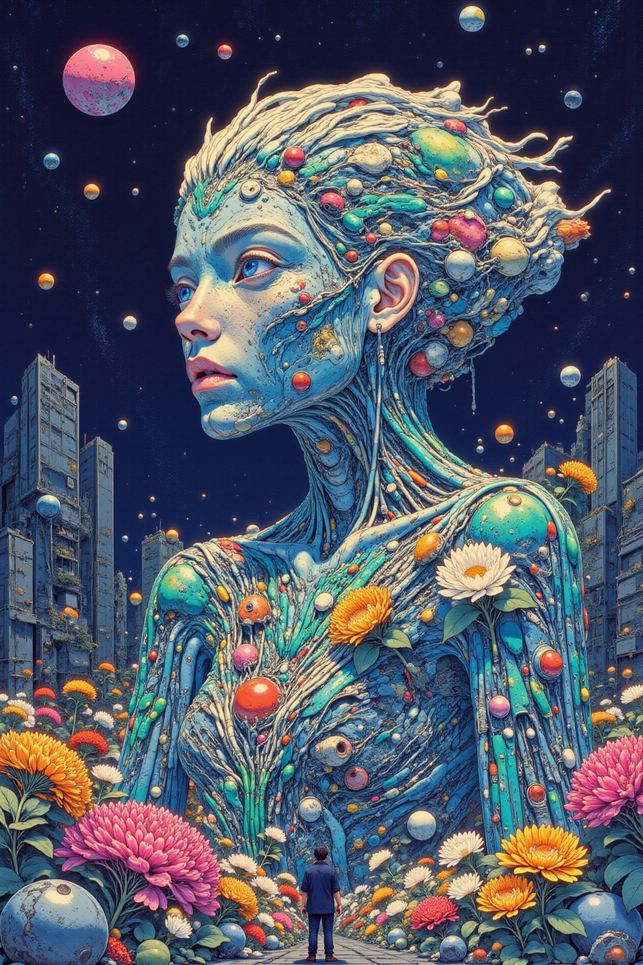 cosmic beautiful  anime landscape, morning, woman, very intricate, very detailed, sharp, bright, colorful, <lora:Hand v2:0.5> <lora:Anti-Blur:1><lora:Insane Detail Slider:0.25>  <lora:flux.1_lora_flyway_Epic-detail_v2:0.3> <lora:fluxenhancer:0.25> <lora:ROWER:0.6>  <lora:Surreal Anime - 2k steps:1>