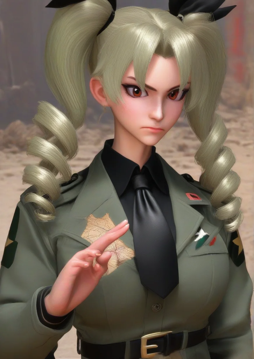 1girl, anchovy (girls und panzer), score_9, score_8_up, score_7_up, score_6_up, score_5_up, score_4_up, realistic, huge breast, 3d, anzio military uniform, belt, black belt, black necktie, black shirt, closed mouth, cropped torso, dress shirt, drill hair, frown, green hair, grey jacket, holding, holding map, jacket, long hair, long sleeves, map, military, military uniform, necktie, red eyes, sam browne belt, shirt, solo, twin drills, twintails, uniform, upper body, v-shaped eyebrows, wind, wing collar, zPDXL3, zPDXLrl<lora:Street_Fighter_6:1>