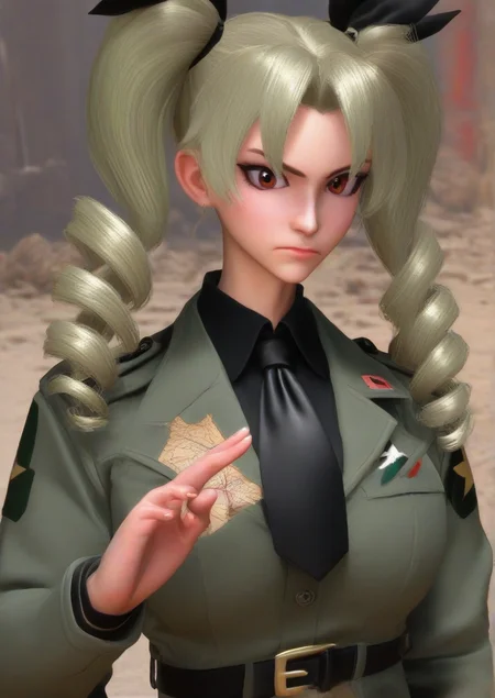 1girl, anchovy (girls und panzer), score_9, score_8_up, score_7_up, score_6_up, score_5_up, score_4_up, realistic, huge breast, 3d, anzio military uniform, belt, black belt, black necktie, black shirt, closed mouth, cropped torso, dress shirt, drill hair, frown, green hair, grey jacket, holding, holding map, jacket, long hair, long sleeves, map, military, military uniform, necktie, red eyes, sam browne belt, shirt, solo, twin drills, twintails, uniform, upper body, v-shaped eyebrows, wind, wing collar, zPDXL3, zPDXLrl<lora:Street_Fighter_6:1>