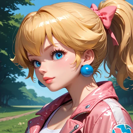 score_9, score_8_up, score_7_up, score_6_up, 1 girl, <lora:Peach MKW Adventure Pony:1> peachmkwadventure, blue eyes, close up, ponytail, blonde hair