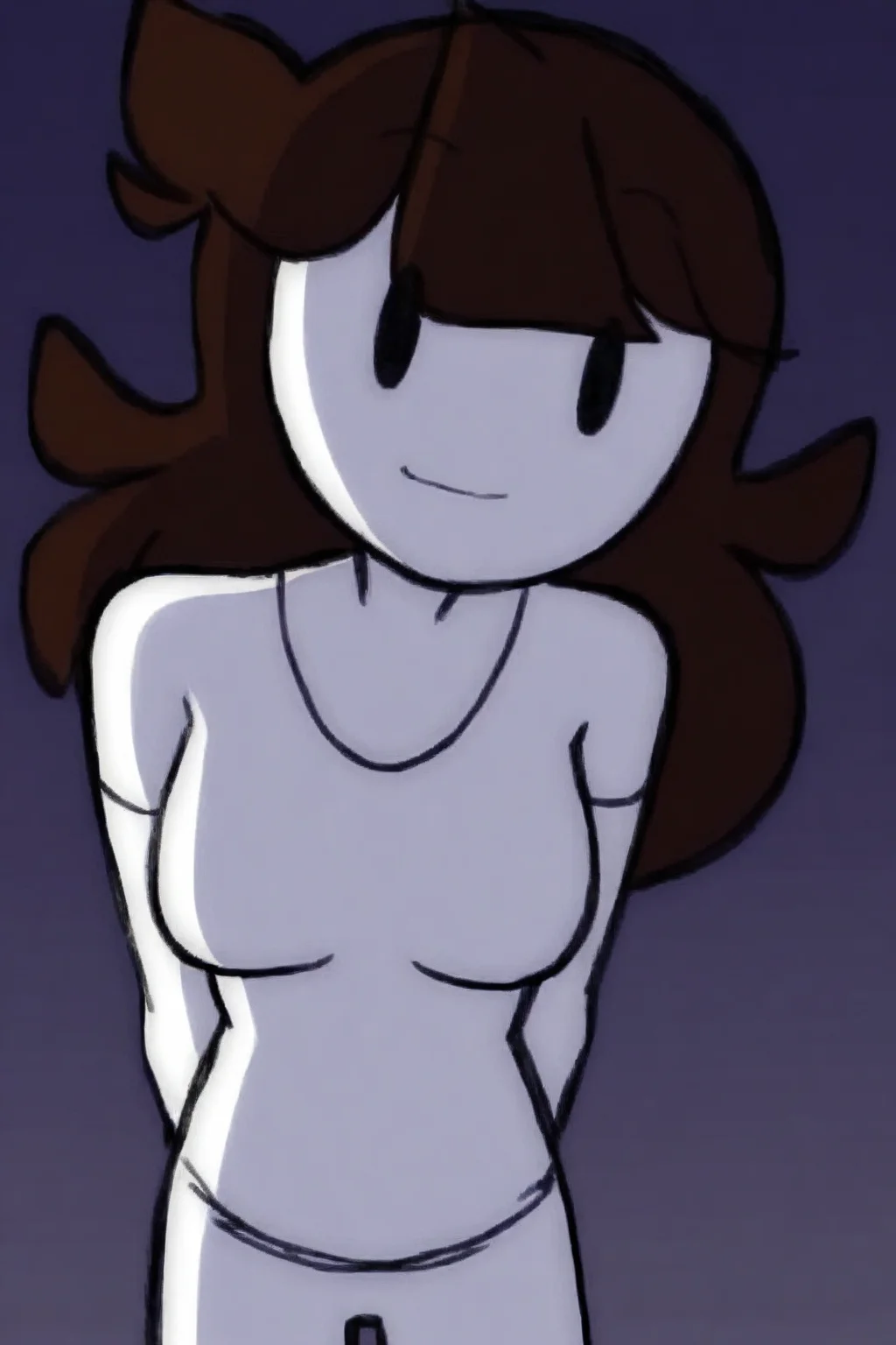 feminine, masterpiece, best quality, newest, absurdres, jaiden_a, 1girl, cartoon, brown hair, white skin, black eyes, medium breasts, leaning forward, seductive, alluring, arms behind back, looking at viewer,
BREAK
dark background, dynamic background, <lora:Jaiden_A_IL:1>