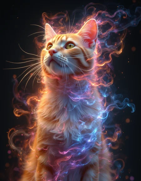 <lora:Aura_Flux-000010:1>,photography of a cat with aura made of bubbles,