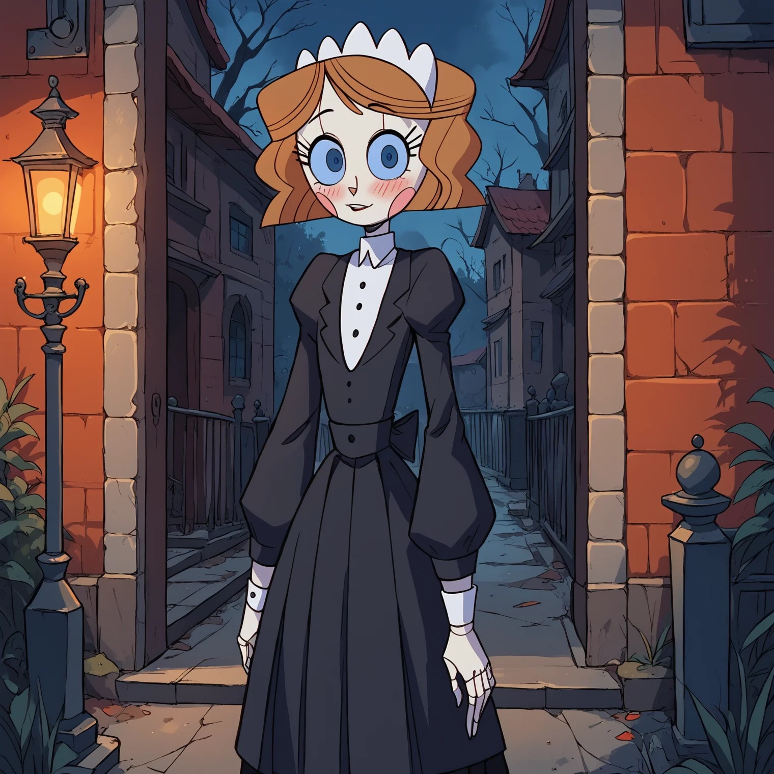 score_9_up,score_8_up,score_7_up,score_6_up,1girl,emmytr,robot,brown hair,blue eyes,blush,<lora:Emmy_Emmy_the_Robot_commission:0.8>,looking at viewer,<lora:zy_Detailed_Backgrounds_v1>,detailed background,<lora:StS_PonyXL_Detail_Slider_v1.4_iteration_3:1>,1gothic1,red BREAK standing,black forest,night sky,night,<lora:Gothic:1>,1gothic1,red,
