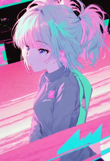 vaporwave art,one girl