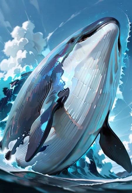 masterpiece, best quality, amazing quality, very aesthetic, absurdres, solo, whale , semi realistic
