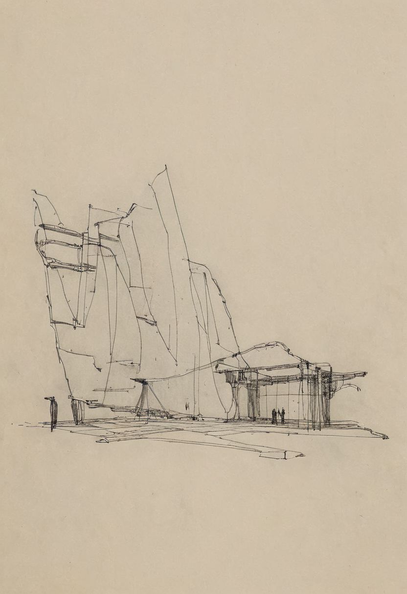 a professional hand sketch of architecture,
(POV view , DOF, first people view from the entrance, low angle shot:1.4),
(Ancient civilization, Alien Prometheus movie scene, dune movie scene:1.5), (The colonial city of the future, in the mist-filled Grand Canyon, on an unknown Earth-like planet, 2 moon on sky, Spaceship flight connects colonies, waterfulls:1.3), (Machu Picchu, a mountain settlement, incredibly spectacular:1.2), (Mario Botta:1.3), (avant-garde, future, reality, science fiction, photorealistic), (modern architecture:1.2), White limestone with black granite, fountain, waterfall, landmark, square, path, narrow street,
(Large Files, Ultra Realistic, 8K, 16k, FHD, HD, VFX, Perfect, Photography, composition, Architecture Sales Photography, Architecture Competition, Ultra High Resolution, Cinematography, High Resolution Image:1.1), (dramatic lighting, direct sunlight, ray tracing, clear shadow:1.2),  (real landscape:1.1), (blurred background:1.0), (urban background, more_details) ,
great lighting, extremely detailed, hillscastel, Neo Classic, Architecture sketch