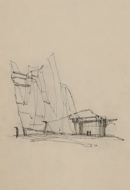 a professional hand sketch of architecture,
(POV view , DOF, first people view from the entrance, low angle shot:1.4),
(Ancient civilization, Alien Prometheus movie scene, dune movie scene:1.5), (The colonial city of the future, in the mist-filled Grand Canyon, on an unknown Earth-like planet, 2 moon on sky, Spaceship flight connects colonies, waterfulls:1.3), (Machu Picchu, a mountain settlement, incredibly spectacular:1.2), (Mario Botta:1.3), (avant-garde, future, reality, science fiction, photorealistic), (modern architecture:1.2), White limestone with black granite, fountain, waterfall, landmark, square, path, narrow street,
(Large Files, Ultra Realistic, 8K, 16k, FHD, HD, VFX, Perfect, Photography, composition, Architecture Sales Photography, Architecture Competition, Ultra High Resolution, Cinematography, High Resolution Image:1.1), (dramatic lighting, direct sunlight, ray tracing, clear shadow:1.2),  (real landscape:1.1), (blurred background:1.0), (urban background, more_details) ,
great lighting, extremely detailed, hillscastel, Neo Classic, Architecture sketch