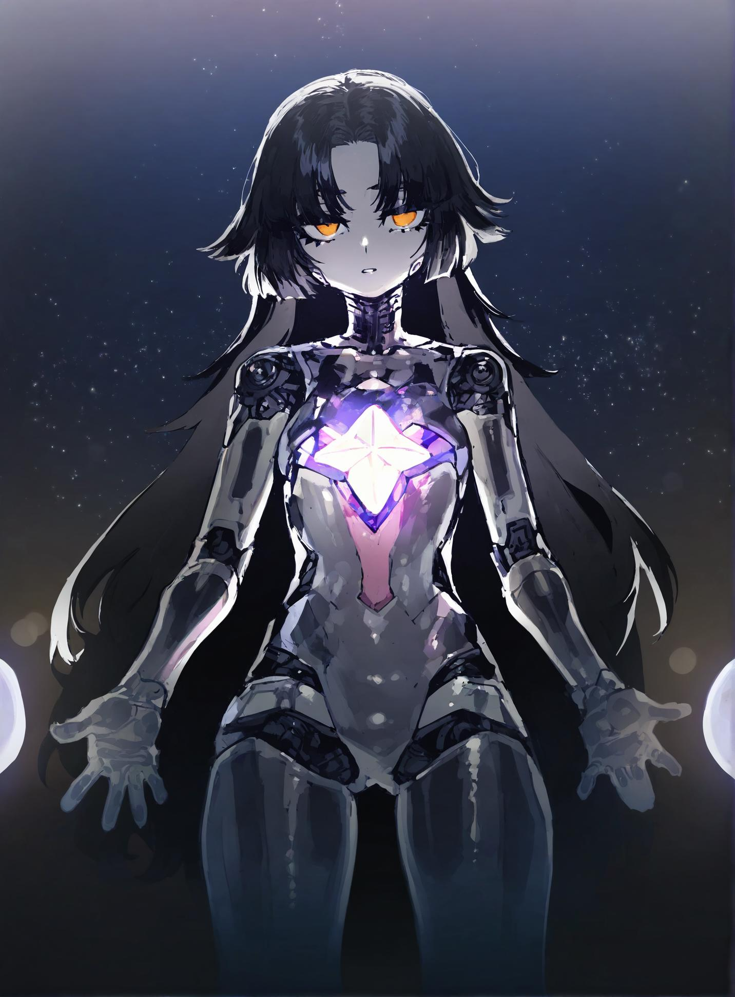 1girl ,katou_danzou_(fate),, ssambatea, quasarcake, Fishine, negative space, see-through_body ,made of, tiny neon glass filaments, w0gf1l, Android, star, solo, glass skin, made of glass,neon light, detailed background, hand out frame,
<lora:illustrious_noobai_epsilon_pred_1_best_quality_v1:0.7> ,<lora:illustrious_noobai_epsilon_pred_1_masterpieces_v1:0.7>,  <lora:add_details_xl:0.7>,<lora:ponyv5_noobE11_1_adamW:.0.5>, <lora:World_of_Glass_Filament:1>
masterpiece, best quality, amazing quality, very aesthetic, absurdres, newest,