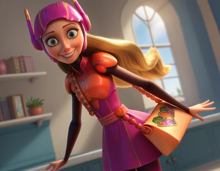 score_9, score_8_up, score_7_up, source_anime, <lora:honey-lemon-movie-ponyxl-lora-nochekaiser:1>, honey lemon, long hair, blonde hair, 3d,, dress, pantyhose, helmet, android, robot ears,, indoors, smile, looking at viewer, solo,, cowboy shot, dutch angle