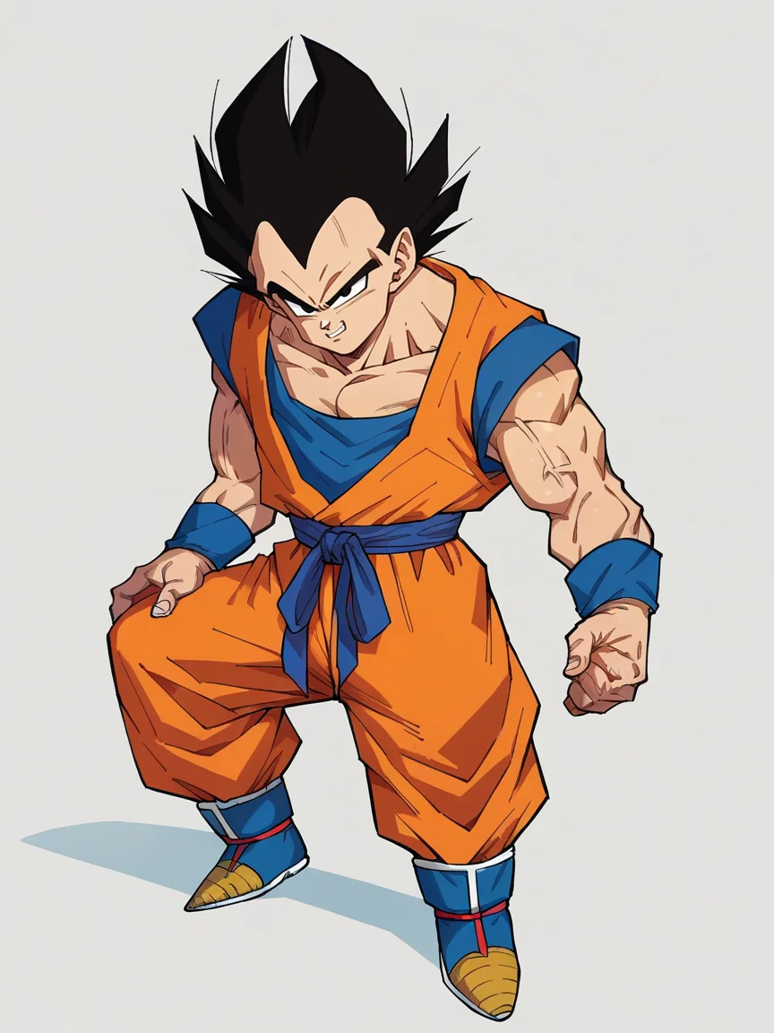 score_9, score_8_up, score_7_up, score_6_up, score_5_up, <lora:DragonBallZXLP:1> dragon ball z, 1boy, solo, vegeta,