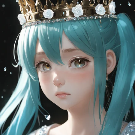 face focus, masterpiece, best quality, 1girl, hatsune miku, white roses, petals, night background, fireflies, light particle, solo, aqua hair with twin tails, aqua eyes, standing, pixiv, depth of field, cinematic composition, best lighting, looking up
RAW photo, (photo flash:1.5) (fashion photography) (pictorialist style), fashion shot, realistic photo style, sharp focus
sunlit hall, weeping princess, regal throne, dust particles, tiny stars, tears glistening, profound sorrow, inconsolable grief, loneliness, heartache, despair, grace, majesty, radiant light filtering, golden aura, heavy crown, velvet robes, bejeweled, crystal chandelier, somber ambiance
(full body shot) of a 20 yo princess wearing a crown, she is angry or crying, sad looking, tearful and open-mouthed, reveal sorrow, teary, tear, sorrow, crying, transparent liquid, water tears, glass tears, cute face, unkempt hair, detailed eyes, complexion nuances, dappled light on face, no make-up, detailed face and eyes, very thin eyebrows, pale skin, natural skin texture, (highly detailed skin:1.1), textured skin, (oiled shiny skin:0.5), (skin blemish:1.3), (moles:0.8), (imperfect skin:1.5), intricate skin details, visible skin detail, (detailed skin texture:1.1), (oiled shiny ultra white skin:0.6), mascara, (skin pores:1.1), (light freckles:0.3), skin fuzz, (blush:0.5), (goosebumps:0.5), translucent skin, subsurface scattering, (minor skin imperfections:1.2), wrinkles, vitiligo spots, [brown spots:0.01], [whiteheads], [blackheads], [white pimples:0.01], [red pimples:0.01], beauty spot, skin fuzz, detailed eyes, (round iris:1.1), light reflections in her eye, visible cornea, highly detailed iris, tiny blood vessels in the eye, remarkable detailed pupils <lora:polyhedron_all_sdxl-000005:0.5> <lora:tears-000007:0.6>