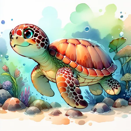 SoftWaterColors, a turtle, brown spots, BREAK
<lora:SoftWatercolors:1>