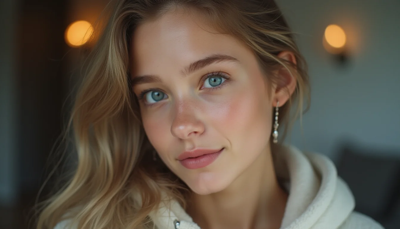 32K UHD raw photography of a beautiful young woman with light pale skin