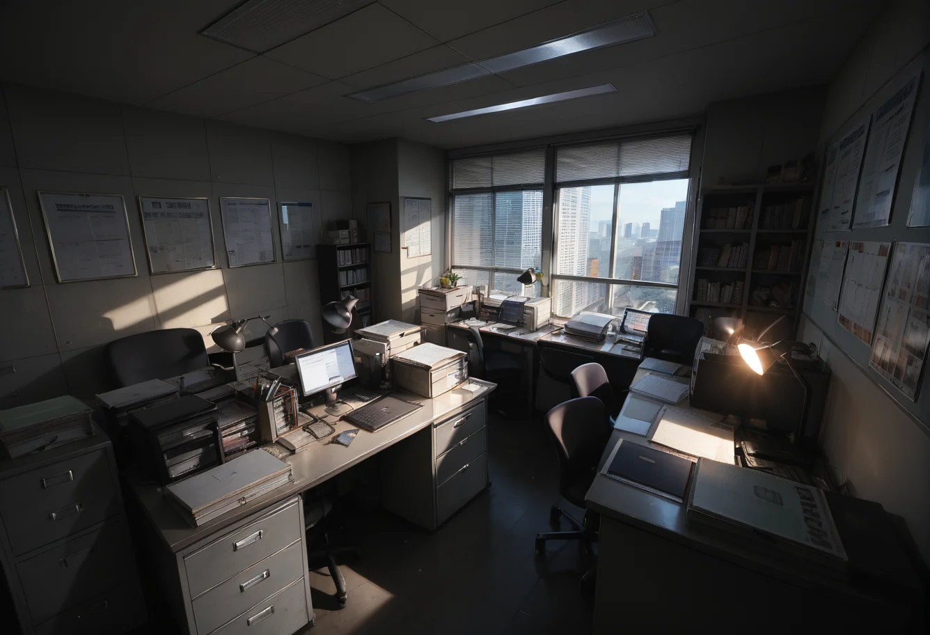 ,ruanyi0945,office,indoors,
sunlight,<lora:0945 police office_v1_pony:0.8>, score_9,score_8_up,score_7_up,,8k,1girl,solo,,